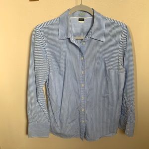 JCREW SIZE M KATHRYN SLIM FIT BUTTON DOWN SHIRT BLUE WHITE